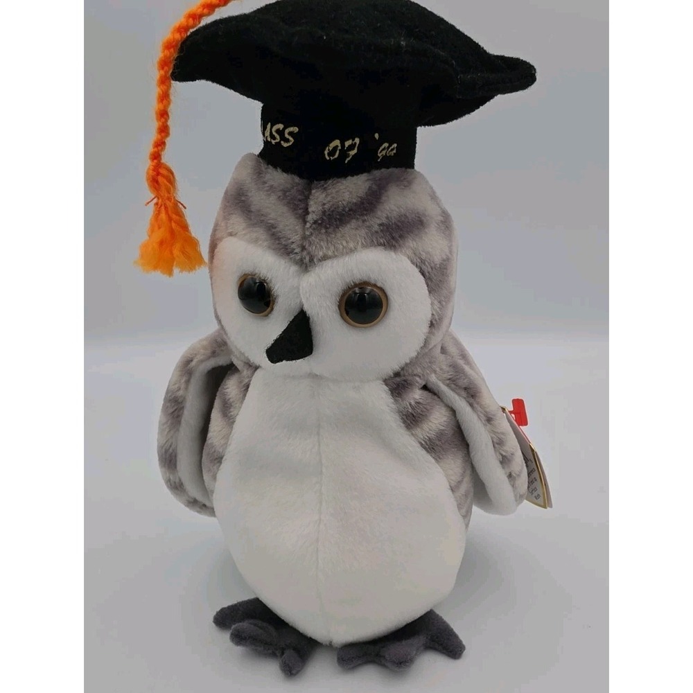 Ty Beanie Babies Wiser the Owl 1999 Graduation Plush